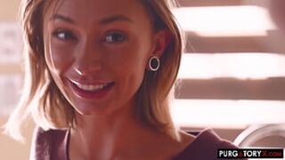 Hot blonde watches her boyfriend fuck her tiny Asian best friend