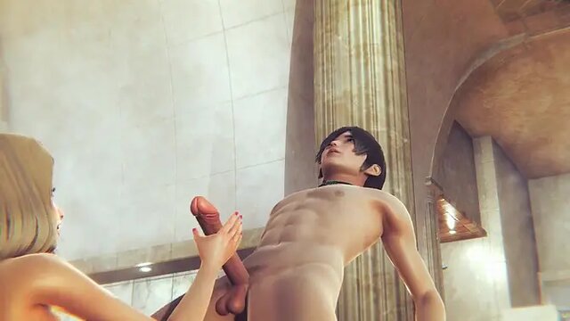 Asian teen Marina gives a wild 3D POV blowjob and gets a bareback creampie