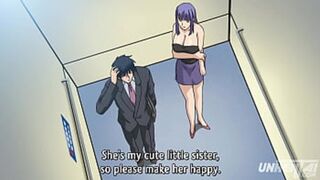 Elevator with Hot Busty Girls - Hentai Uncensored [Subtitled]