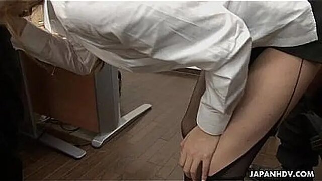 Japanese office chick gets her ass fucked hard