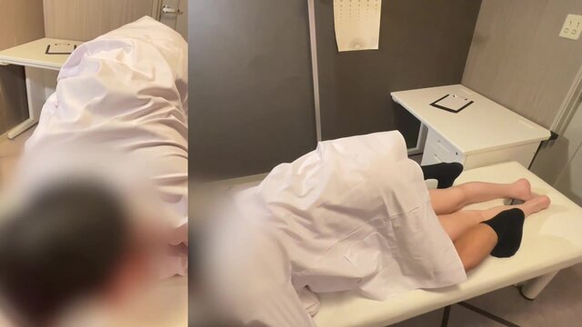 Japanese wife gets cuckolded while husband listens to cougar's dirty talk