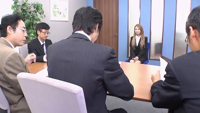 Asian job interviewee gets her tight pussy fucked by her demanding boss