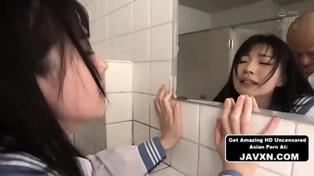 Shy Japanese teen takes fucked in the bathroom