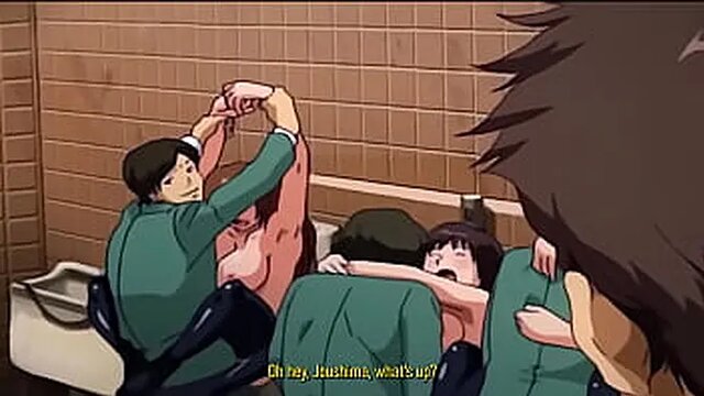 Two Asian girls show off big buns in uncensored hentai threesome